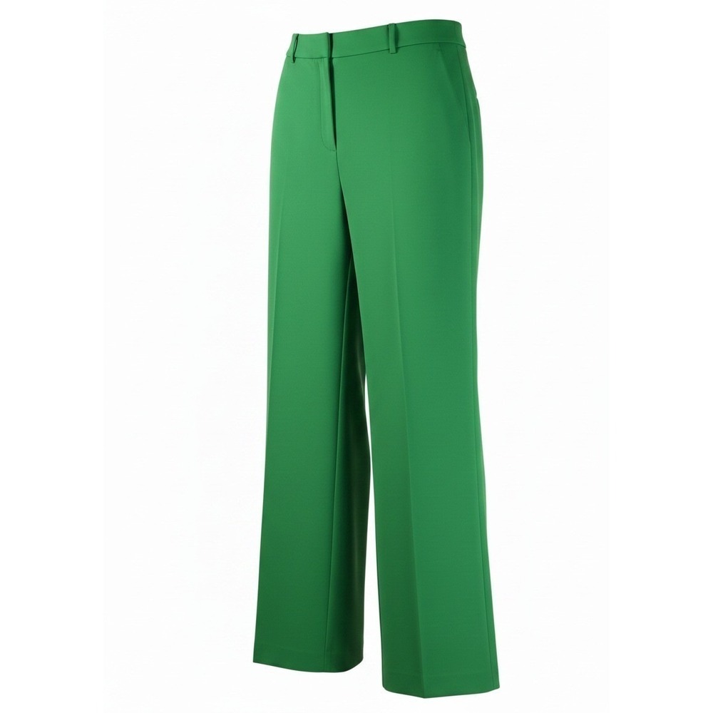 Boden Wide Leg Pants Women 20-22R Green Solid Relaxed Modern Classic Elegant - Picture 3 of 12